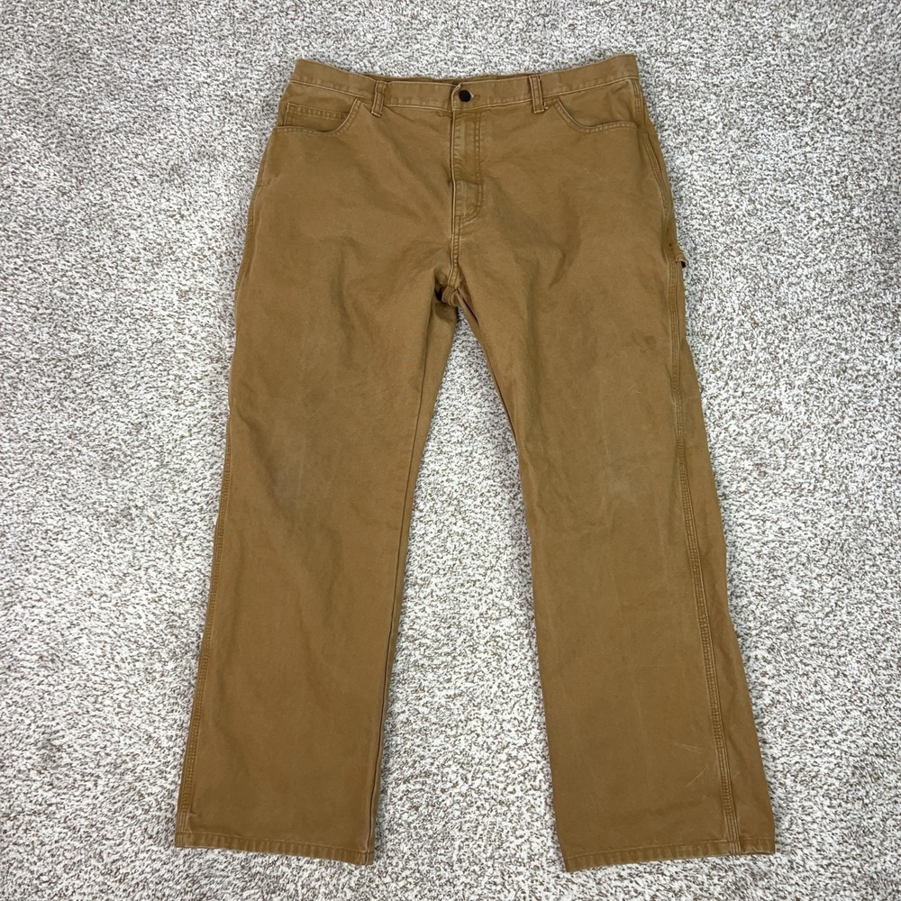 Dickies‎ Pants Mens 38x30 Brown Canvas Carpenter Workwear Relaxed Fit Utility